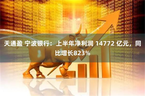 天通盈 宁波银行：上半年净利润 14772 亿元，同比增长823%
